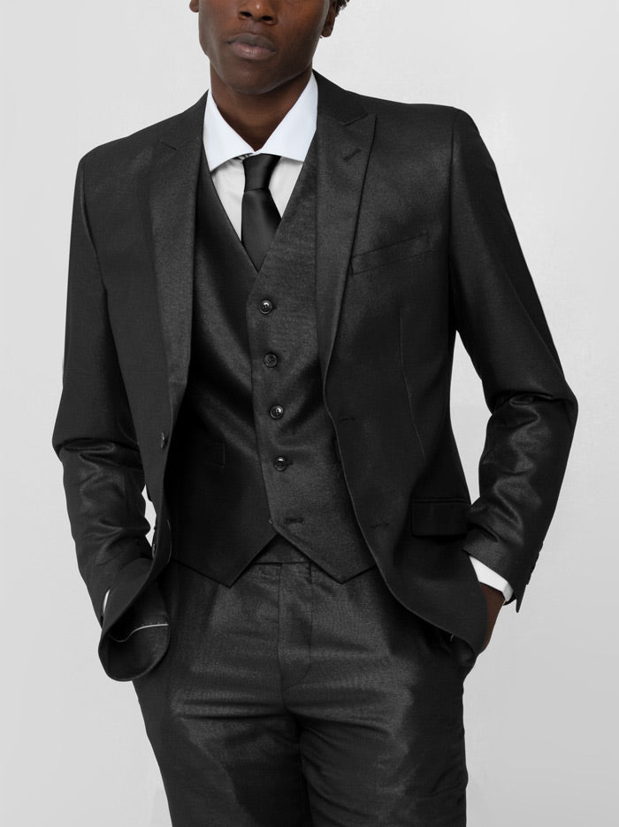 Shimmer Black Three Piece Suit