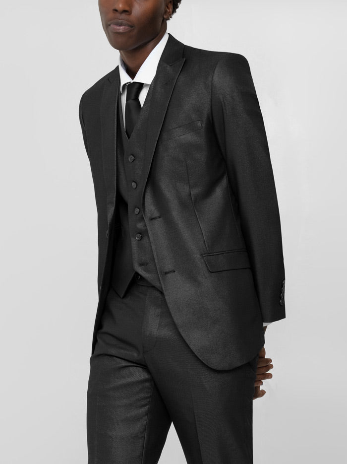 Shimmer Black Three Piece Suit